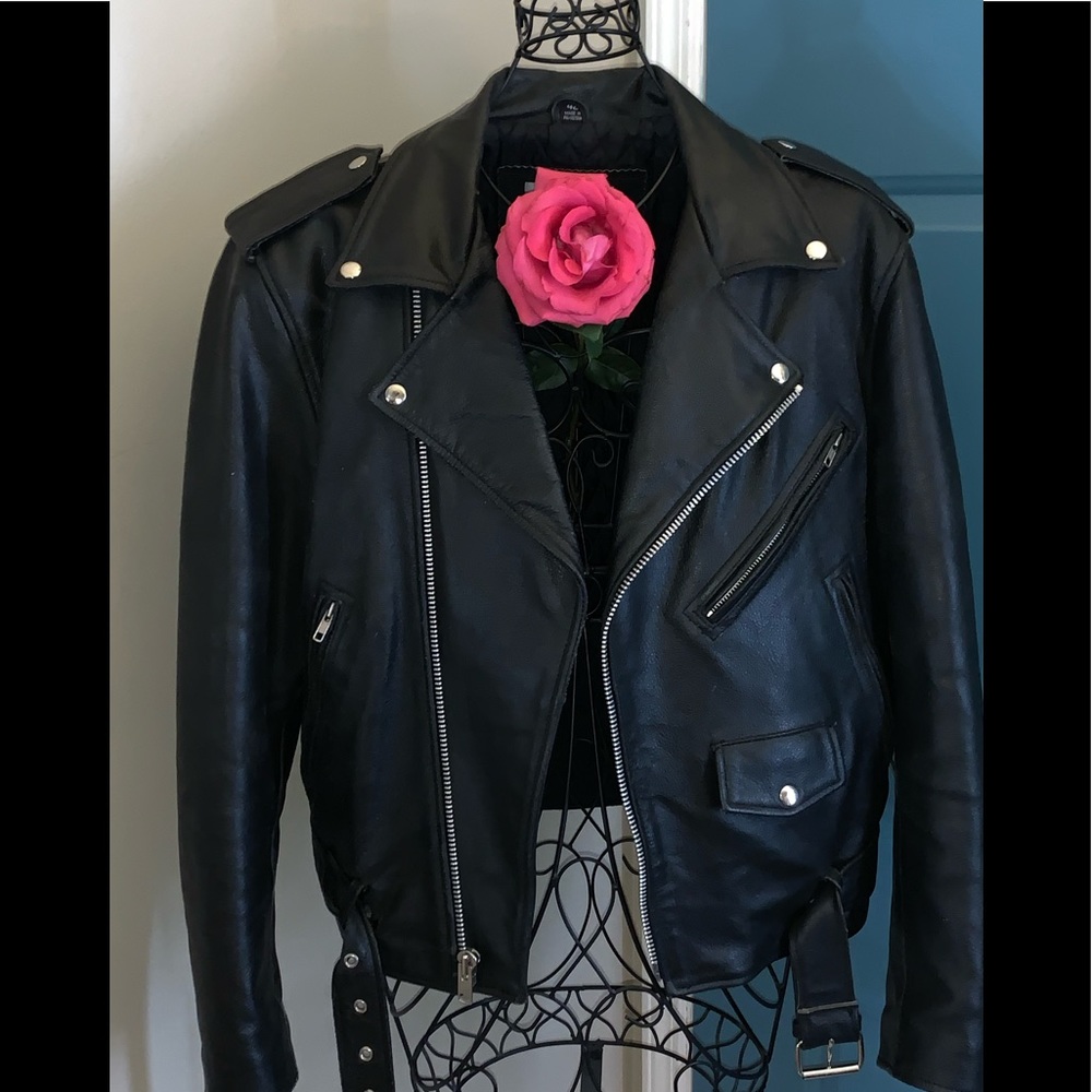 🌹🎶FMC Leather Riding Jacket Moto Sz.42🎶🌹